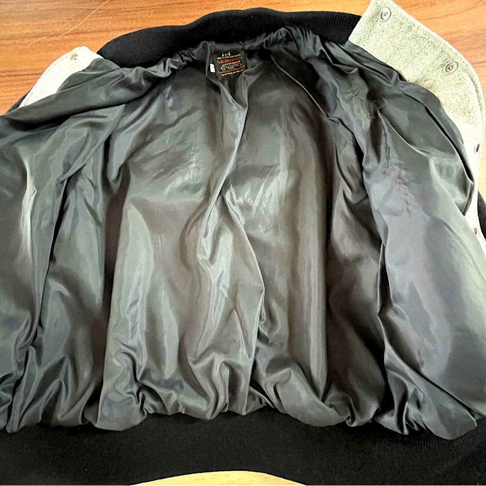 Vtg Skookums Varsity Bomber Jacket Wool Leather L… - image 6